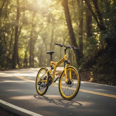 صورة دراجة جبلية متعددة الألوان قابلة للطي